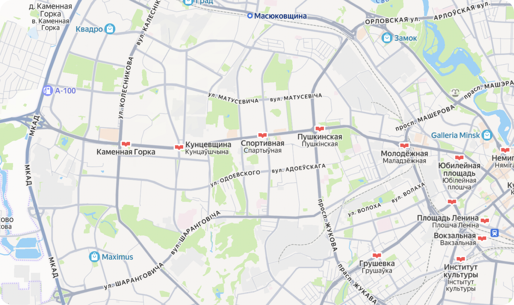 Карта: Минск, ул. П. Глебки 118